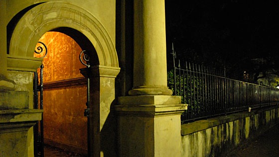 gateway into the central green of the College of Charleston, Charleston, South Carolina
